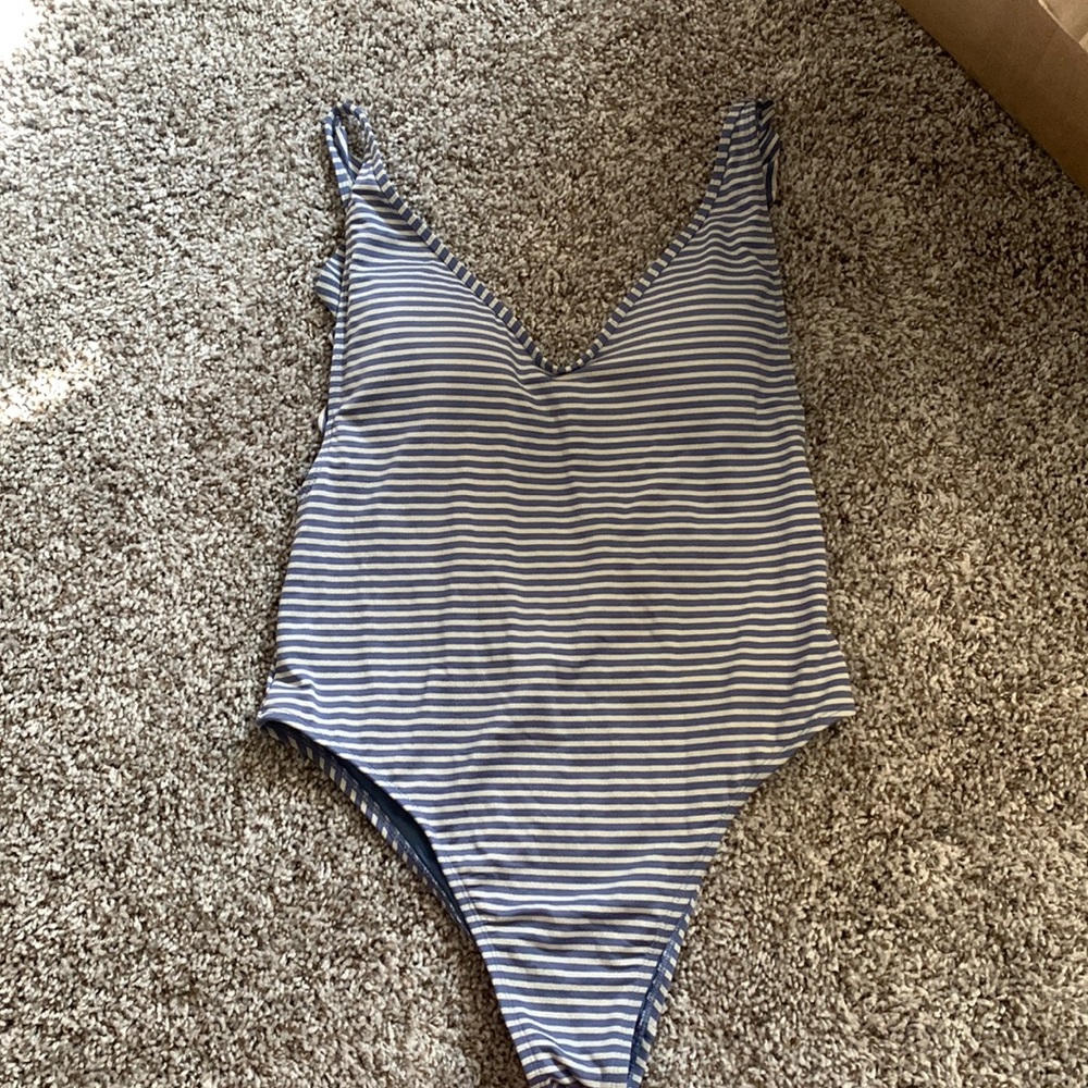 AERIE striped one piece swimsuit